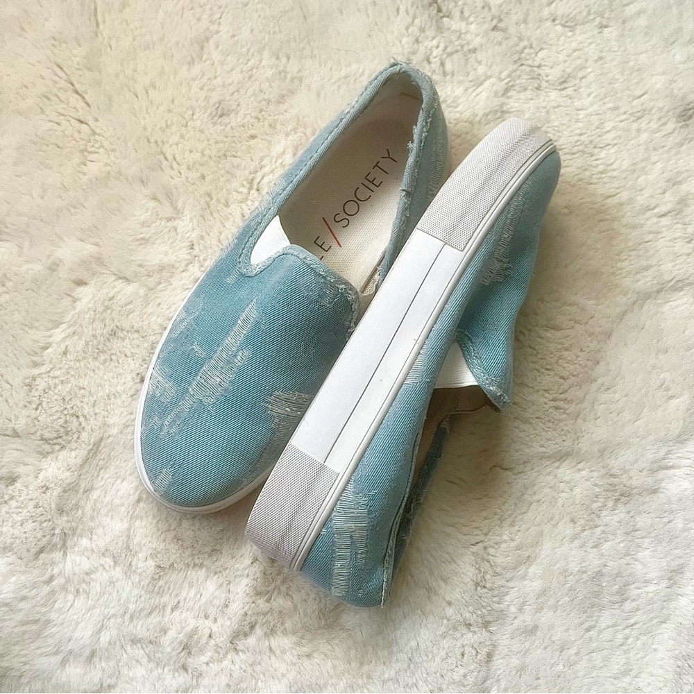 Sole Society So Keke Denim Platform Slip On Sneakers 10